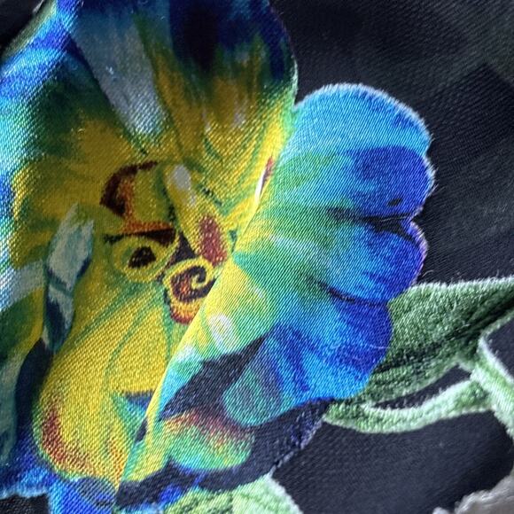 New Alice + Olivia Floral tie long Sleeve Blouse In Black Multi sz S New tie - Picture 15 of 16